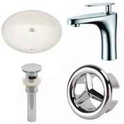AMERICAN IMAGINATIONS 19.75" W CUPC Oval Undermount Sink Set In Biscuit, Chrome Hardware, Overflow Drain Incl. AI-26050